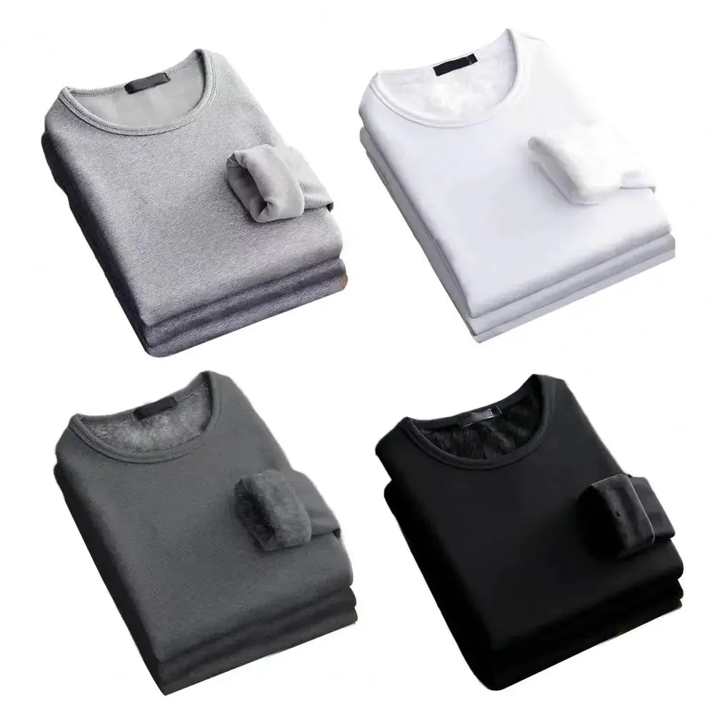 Sous-Vêtement Thermique Velours Homme Hiver — Manches Longues Col Rond