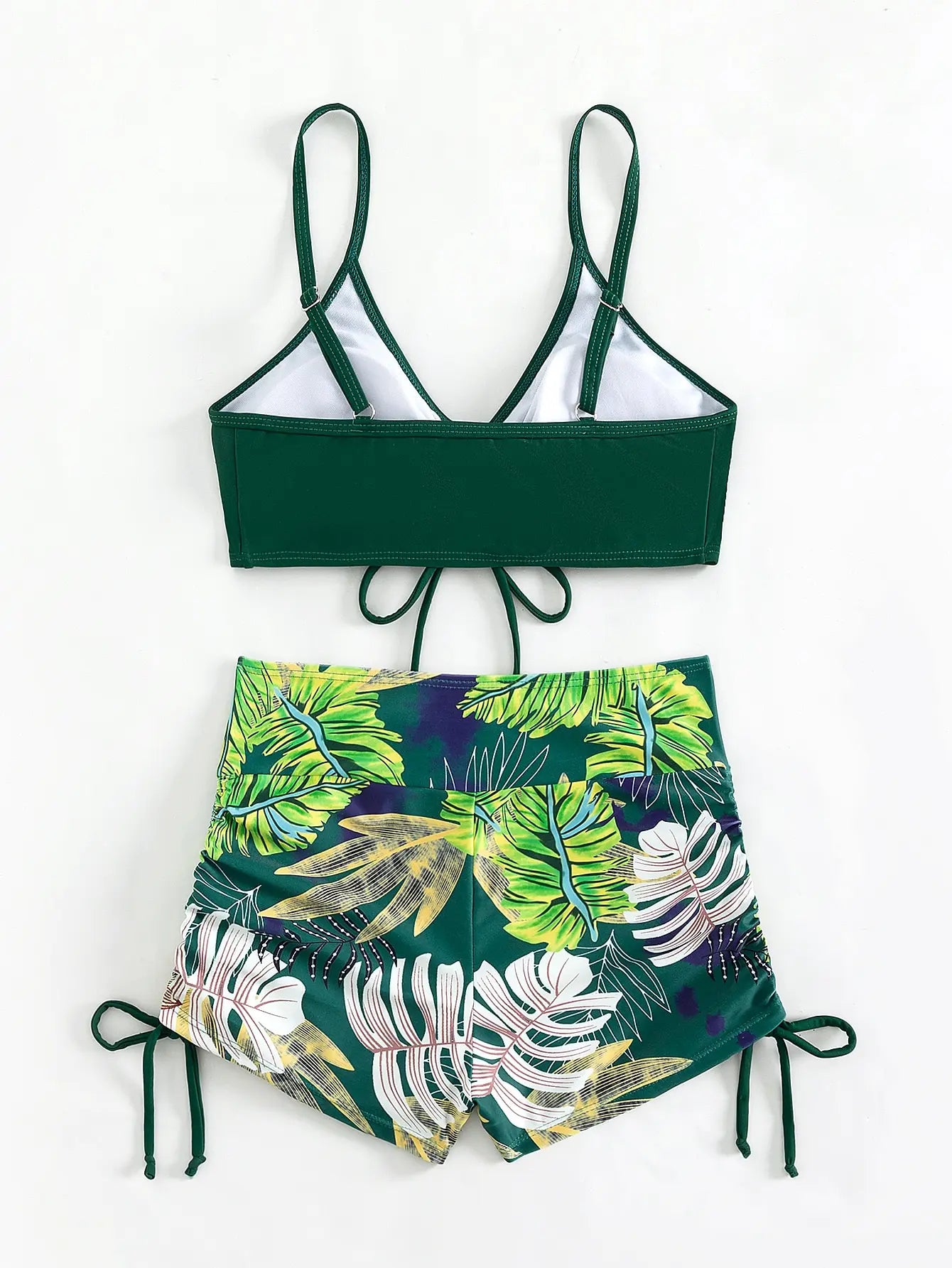 Maillots de bain femme 2026 : Bikinis short à cordon de serrage devant, taille haute, pour la natation et la plage