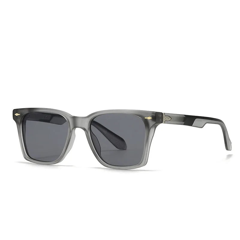 Lunettes de soleil carrées bleues pour hommes — rétro, femmes, à la mode, vintage