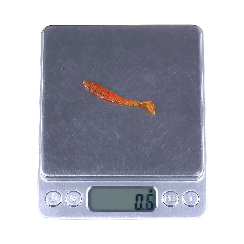 Leurre souple en silicone 4,5 cm avec queue en T — nageur, pêche carpe, black-bass, brochet