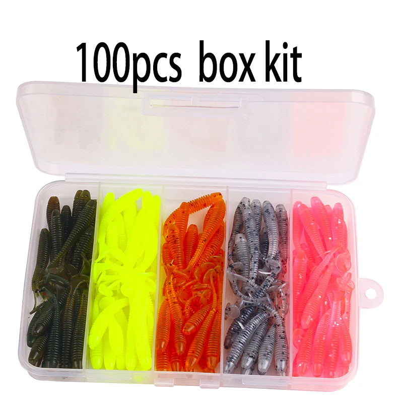 Leurre souple en silicone 4,5 cm avec queue en T — nageur, pêche carpe, black-bass, brochet