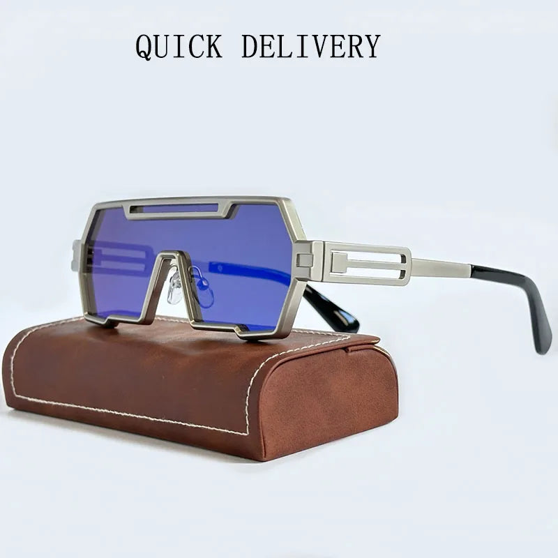 Men's Heavy Metal Steampunk Sunglasses Square Vintage Punk Retro Fashion Eyewear Gafas De Sol Hombre Lunette De Soleil Homme