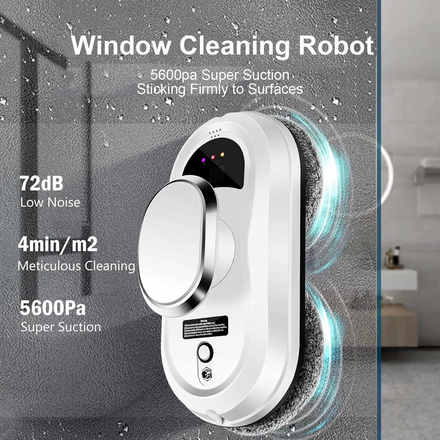 Robot nettoyeur de vitres intelligent — aspirateur, électrique, télécommande, maison (v2)