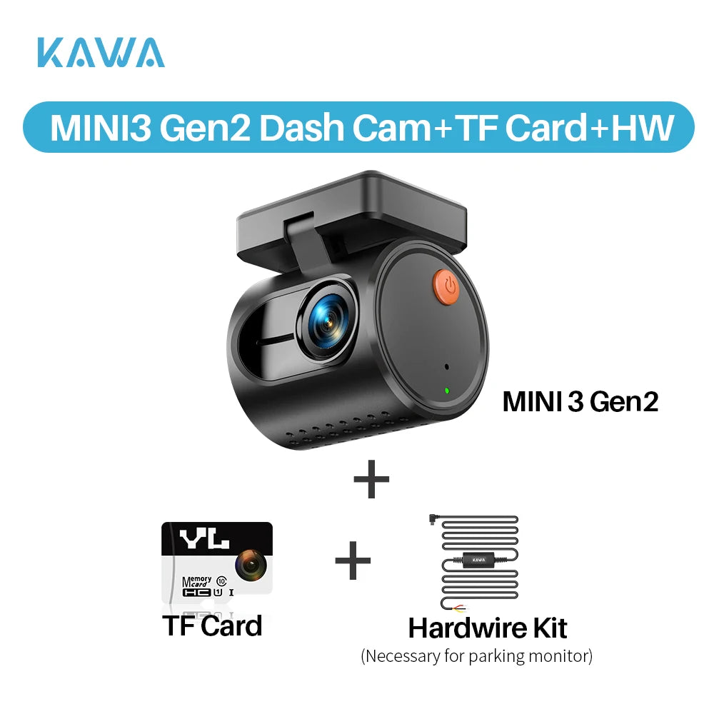 Dashcam MINI 2K WiFi — commande vocale, vision nocturne, enregistreur vidéo voiture, 2025
