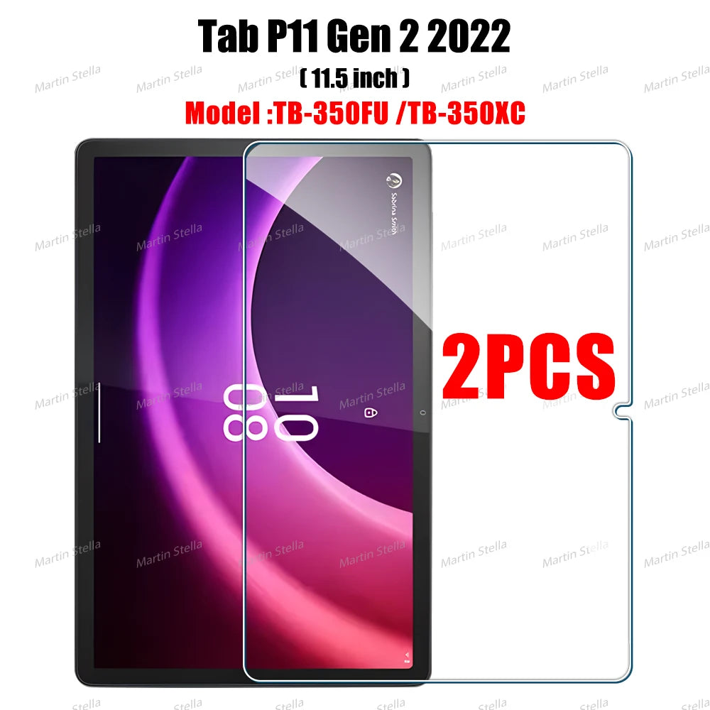 Protecteur d'écran en verre trempé pour tablette 10-11 pouces — 2 pièces, compatible Tab M10 Plus, M11, P11 Pro