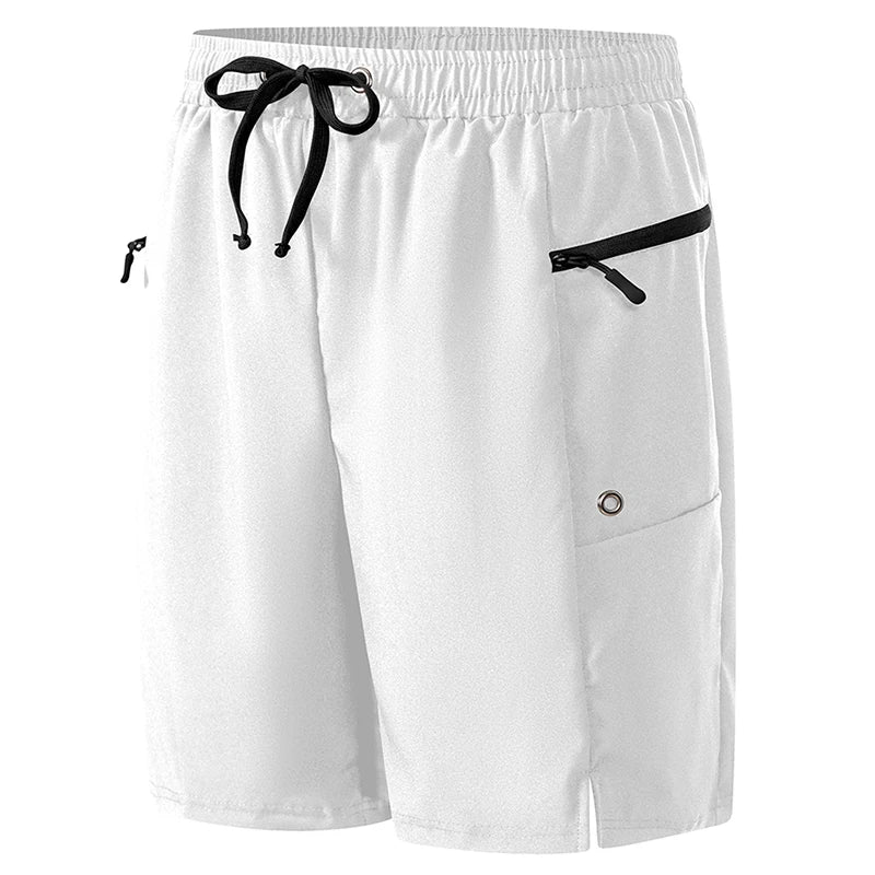 Short de plage d'été pour hommes avec poches zippées, short de planche à séchage rapide avec doublure en maille, maillot de bain, maillot de bain