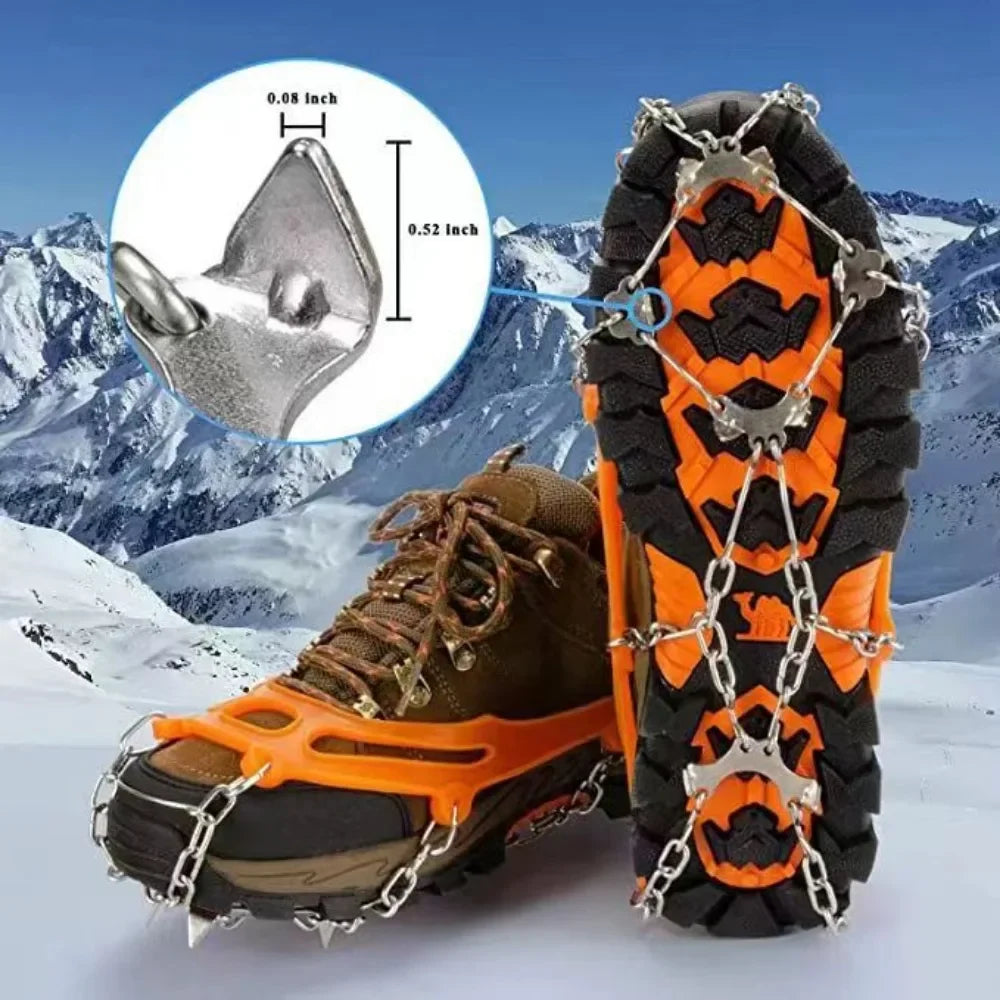 Hiver randonnée en plein air escalade neige pointes Crampons Crampons chaîne griffes poignées bottes couverture glace pince Spike pour chaussures anti-dérapant