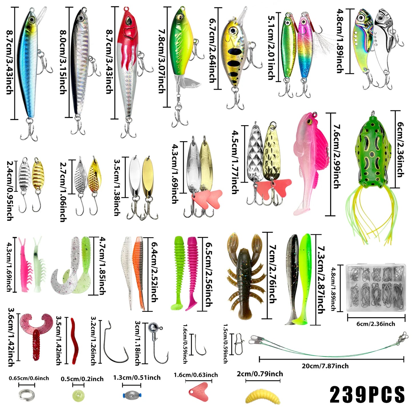 Kit de Leurres de Pêche 83/133/193/239/409 pièces pour Truite/Brochet/Perche - Ensemble Multicouches avec Équipement Pro et Boîte de Pêche Tactique
