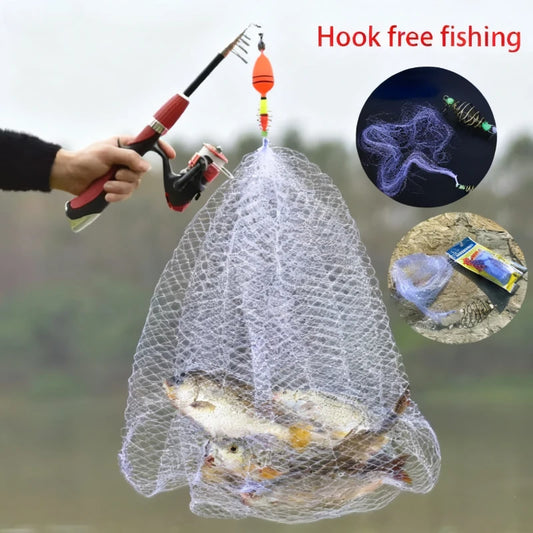 Red de pesca con marco de acero de alto carbono, trampa de perlas luminosas, red para peces de mar, diseño de aparejos, trampa de alimentación