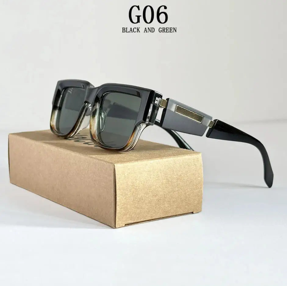 Lunettes de soleil carrées pour hommes et femmes — vintage, mode, vacances été