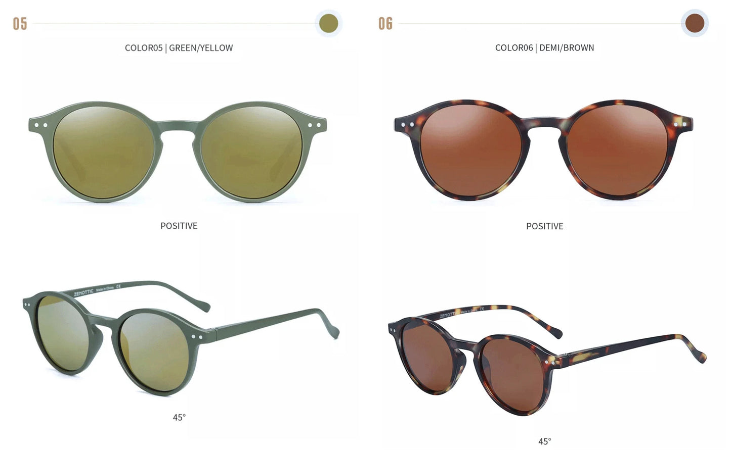 Lunettes de soleil polarisées circulaires rétro 2026 — petites rondes, UV400, vintage, hommes femmes