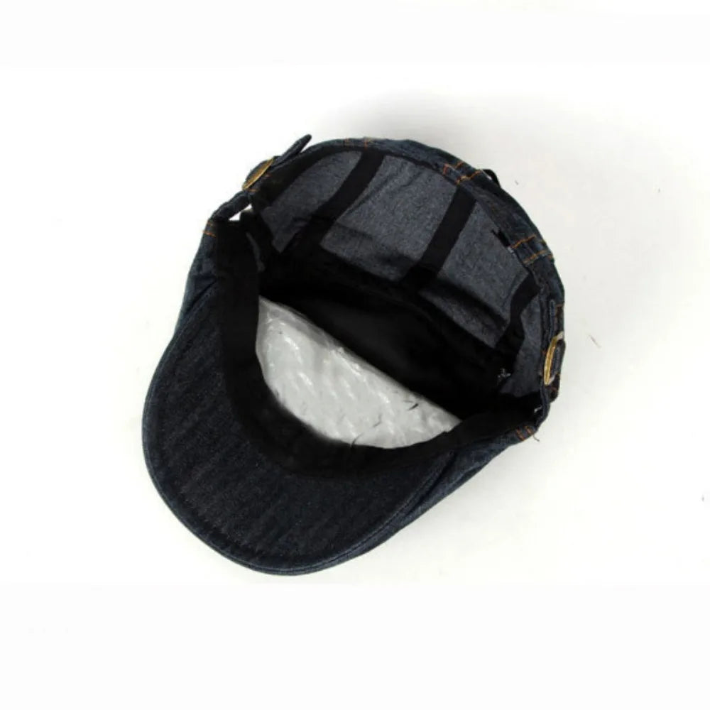Béret Jean Denim Unisexe — Casquette Plate Mode Printemps Été