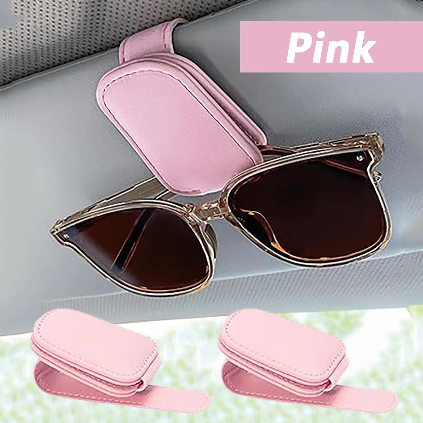 Le support de lunettes de soleil convient aux pare-soleil de voiture, Clip de lunettes de soleil en cuir magnétique et Clip de b