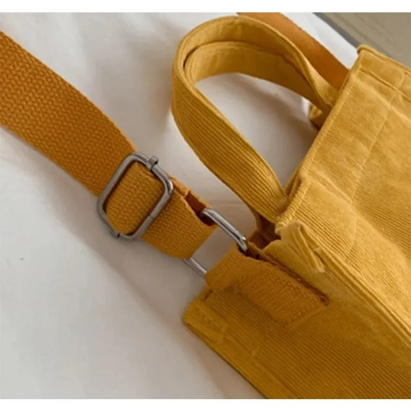 Bolso de hombro para mujer Rilibegan, nuevo estilo simple, de pana, portátil, de gran capacidad, bolso de mano pequeño cuadrado, a la moda y con tendencia.