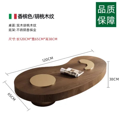 Mesas de centro modernas de nogal estilo europeo mesas de centro de sala de estar de madera de mediados de siglo Tavolino Salotto muebles para el hogar