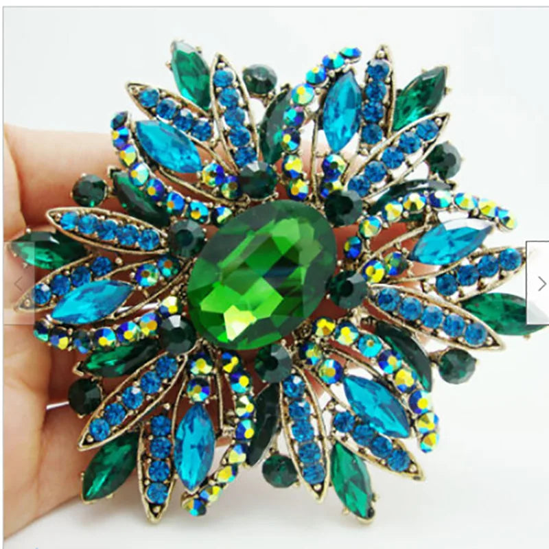 European and American Brooch, Trendy Style, Metal Alloy, Pearl, Rhinestone, Flower, Oil Drop, Corsage for Women
