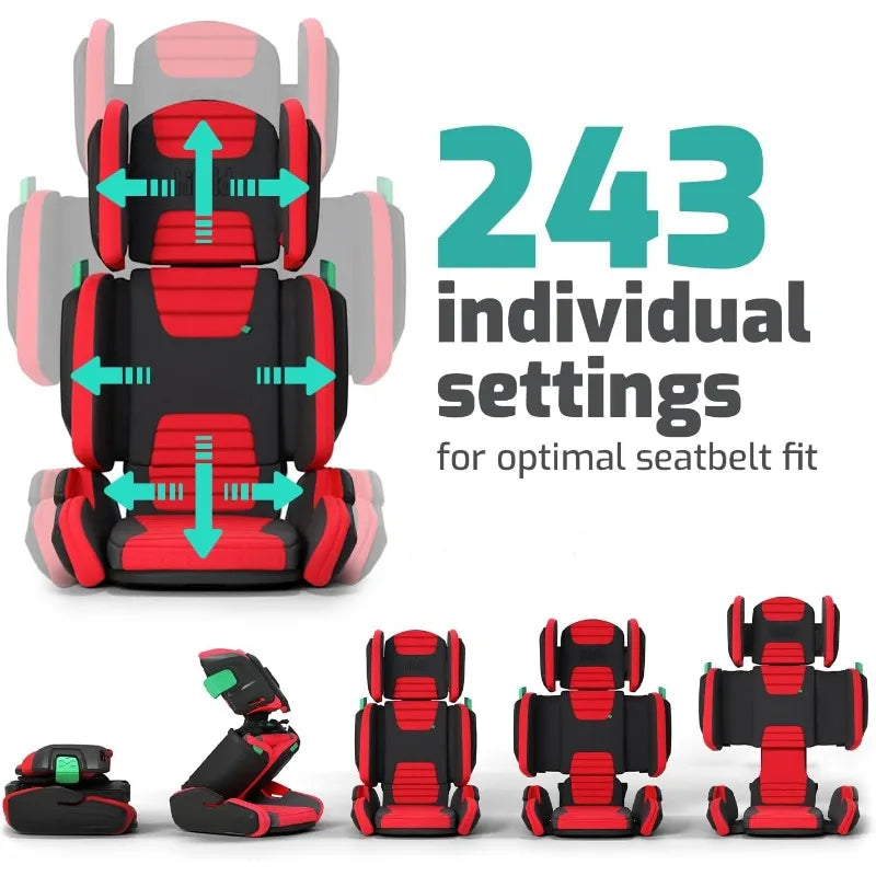 Hifold Foldable Highback Booster Car Seat with Strap – Racing Red