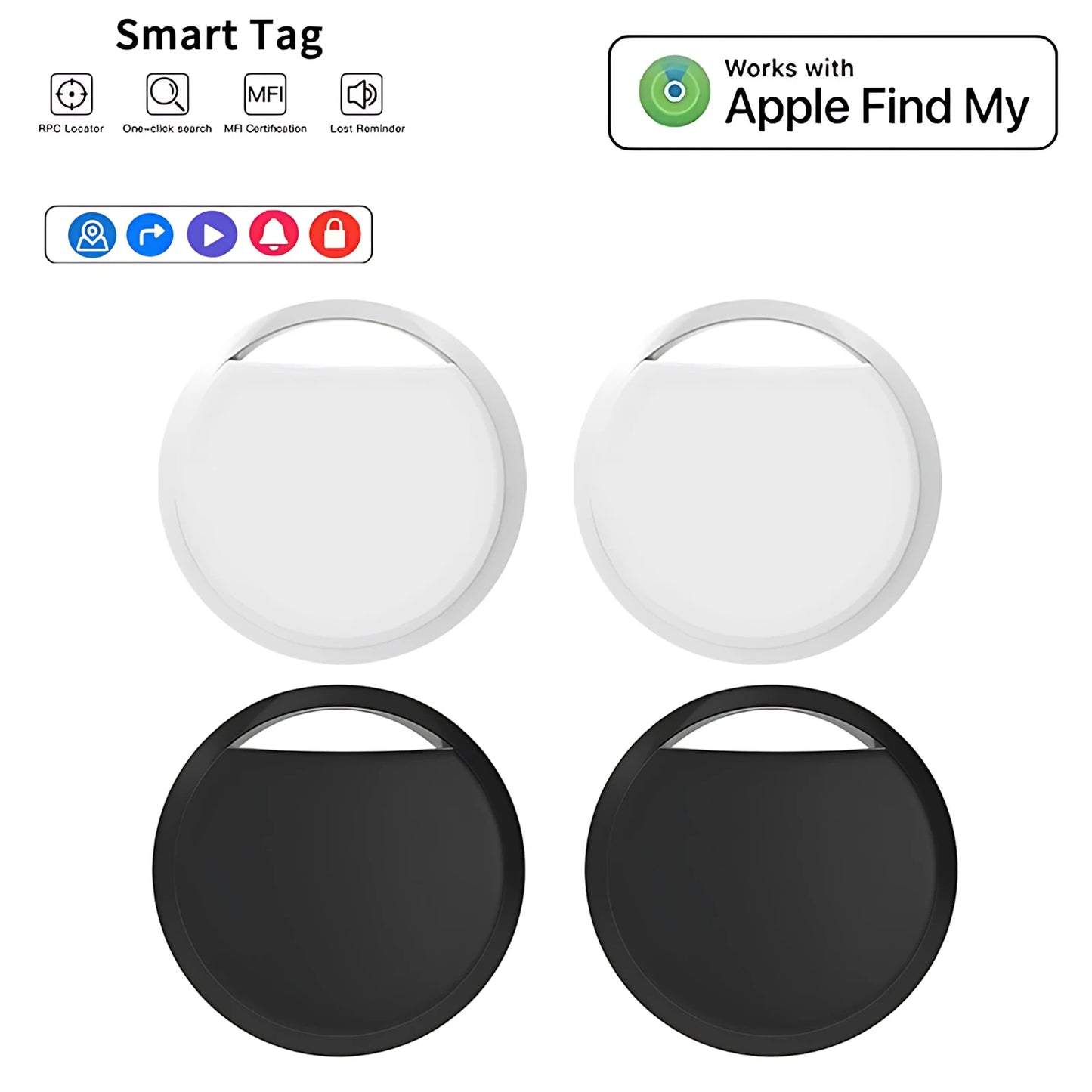 Mini traceur GPS intelligent Bluetooth — dispositif rappel anti-perte, localisateur, clé voiture, animaux, enfants