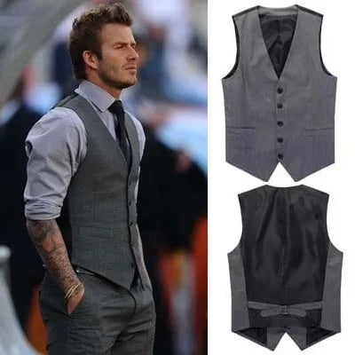 Chaleco de traje coreano ajustado para hombre, talla grande, chaleco de negocios para boda, chaleco de moda informal británico