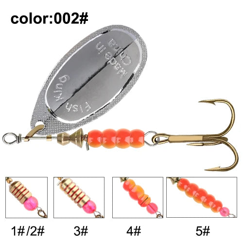 NGB métal leurre de pêche Spinner appâts 1 pièces 3.9g 4.6g 7.4g 10.8g 15g cuillère rotative leurres Spinners avec triples crochets brochet appâts
