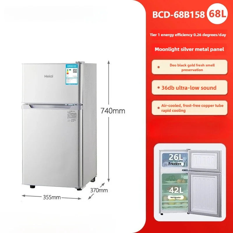 Refrigerador de primera clase, de bajo consumo energético, sin escarcha, congelador de gran capacidad de doble puerta, refrigerador para habitaciones de alquiler Z