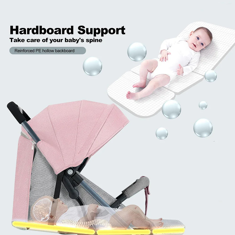 Poussette Légère Voyage Compacte Avion — Harnais 5 Points Dossier Réglable Bébé