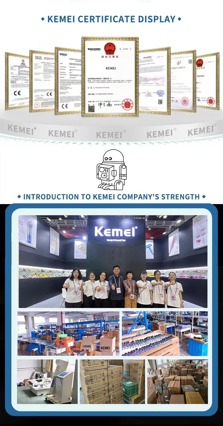 Kemei cortadora de pelo Km-809A Km-2299 Km-2024 cortadora de barba inalámbrica UBS Recargable potentes cortadoras de pelo eléctricas para hombres
