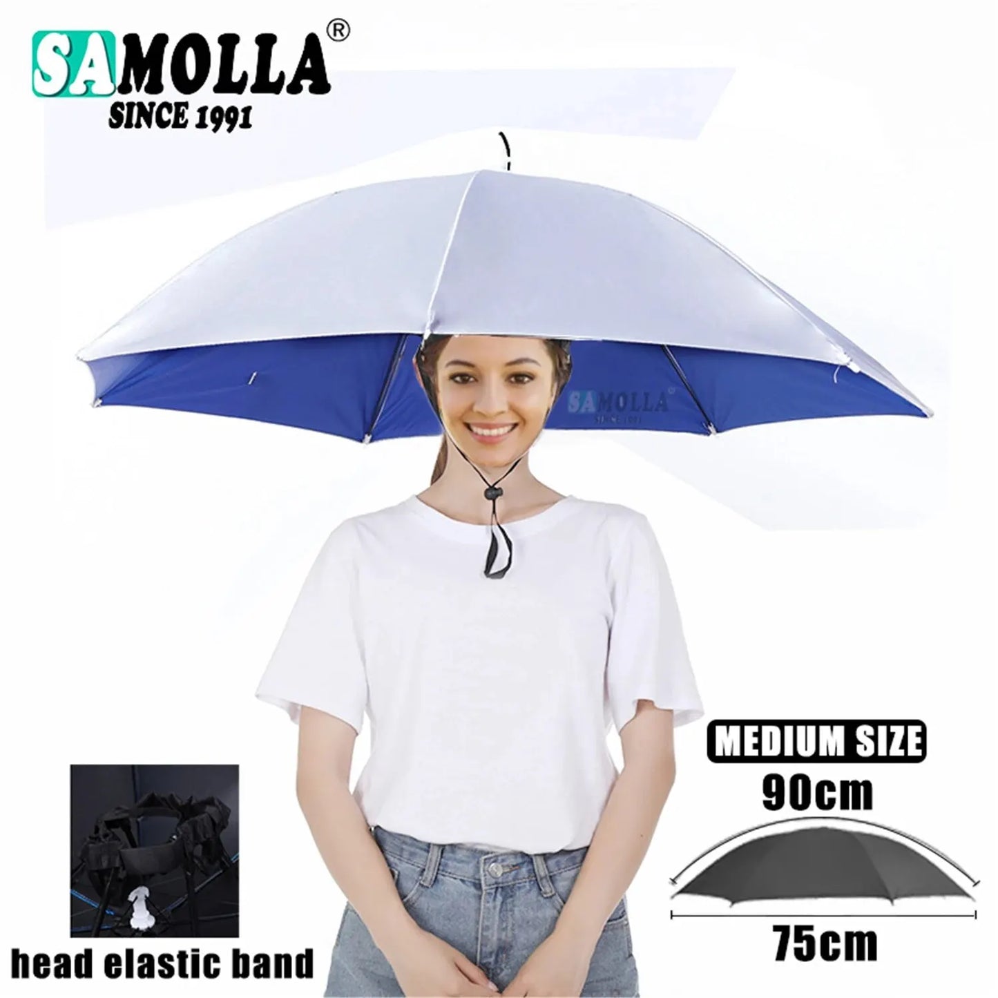 Chapeau parapluie de pluie pliable, pare-soleil imperméable, couvre-chef de pêche, chapeaux de tête de plage, Double couche, Protection UV, Protection solaire