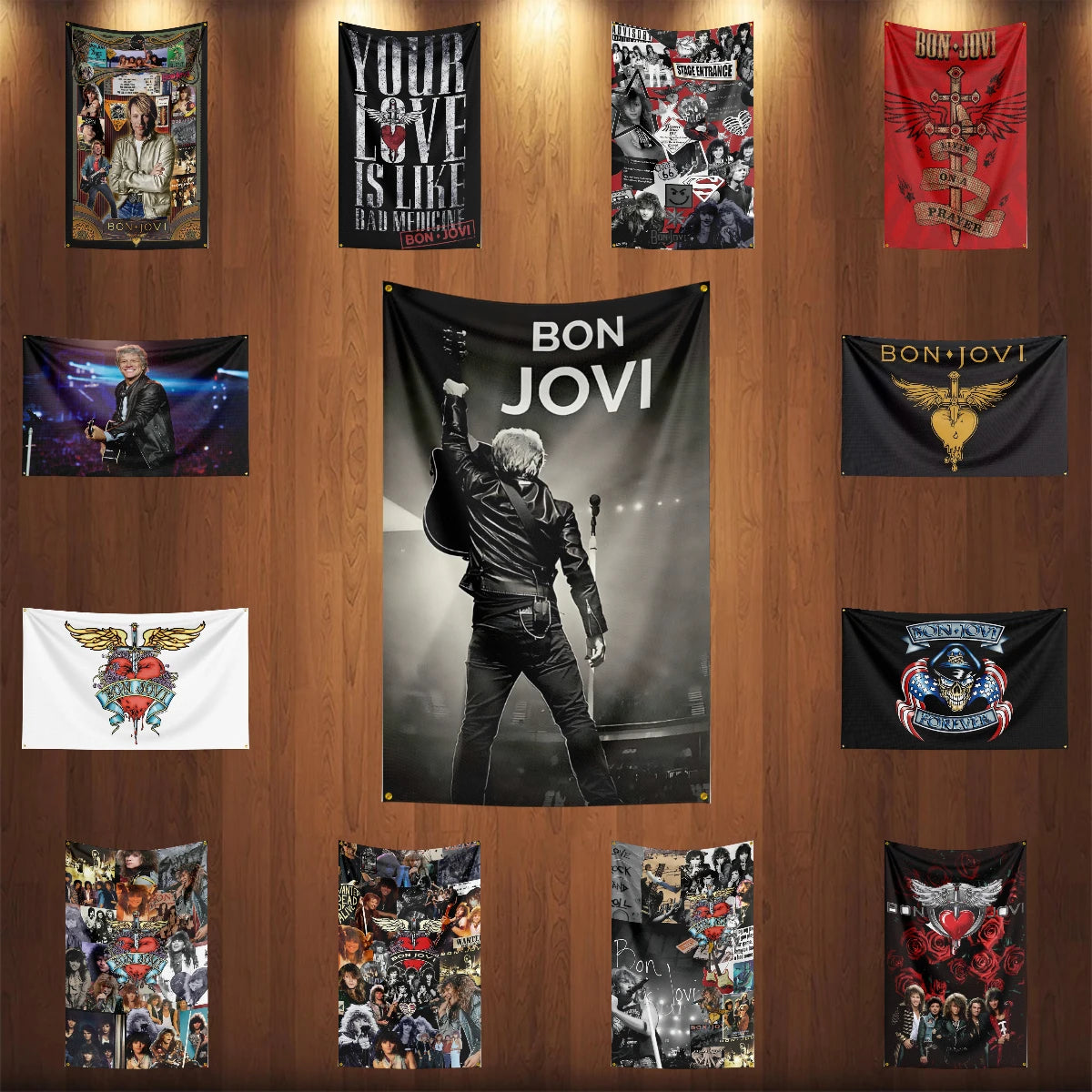 Bannière en polyester groupe de rock 3x5 pieds — chambre, art mural, tapisserie, décoration