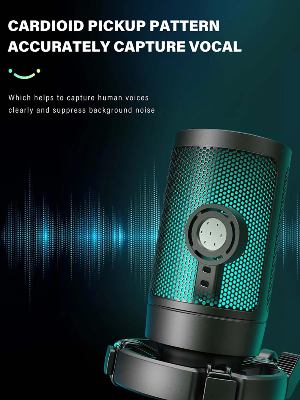 FIFINE AmpliGame A2 – Microphone USB gaming RGB avec sourdine tactile et trépied pour PC, PS4/5 et laptop