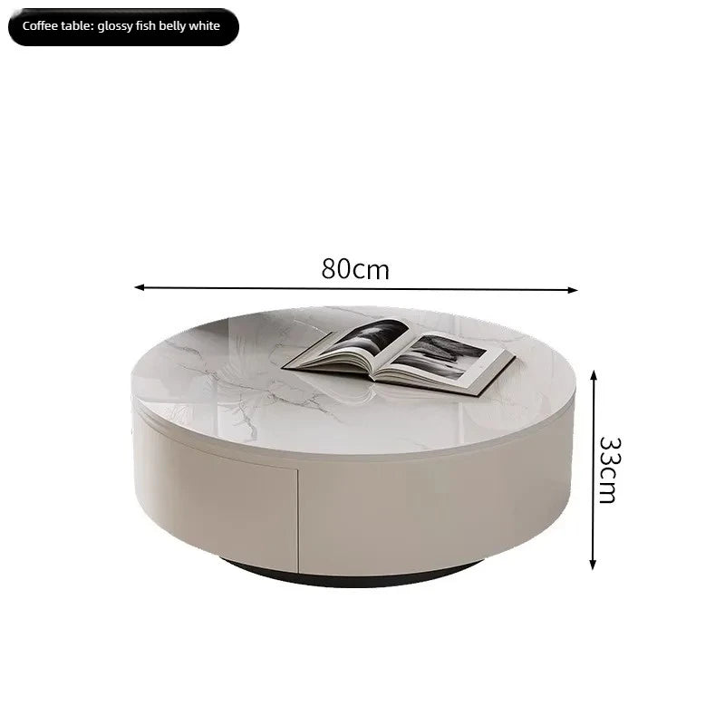 Table basse ronde de salon en acrylique minimaliste — pour filles, restaurant, livres