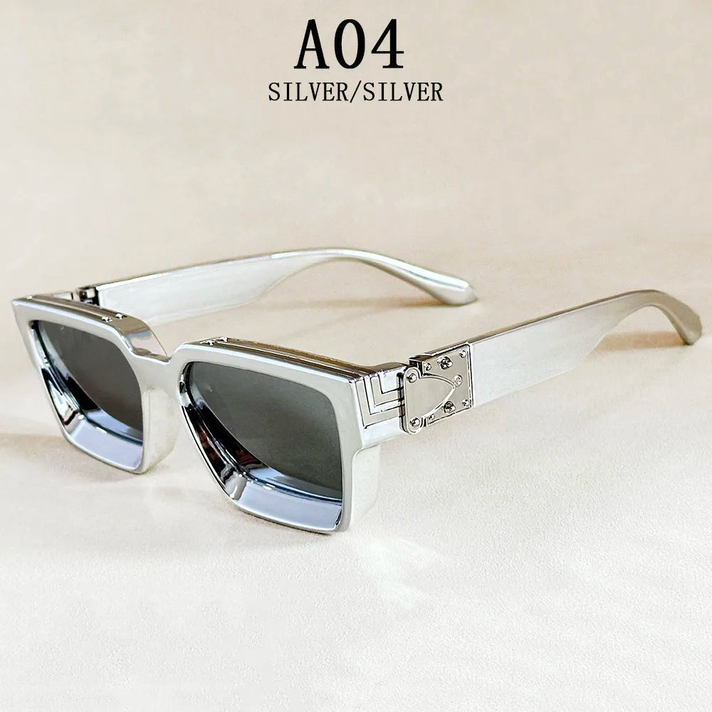 Lunettes de soleil carrées pour hommes rétro — femmes, mode, vintage, vacances, 2025