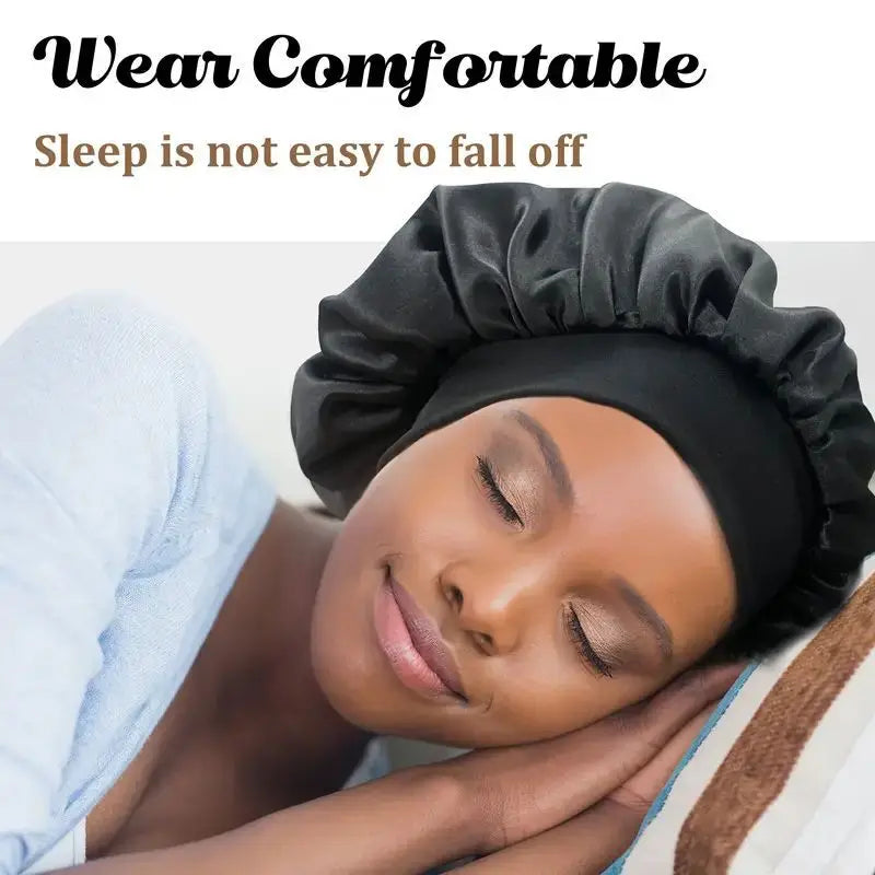 Bonnet de nuit en Satin à large bord, Bonnet soyeux, enveloppe de cheveux pour dormir, avec bande élastique souple, outil d'emballage des cheveux, nouvelle collection
