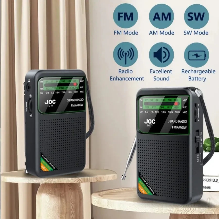 Radio Portable AM/FM/SW, Radio de poche avec batterie Rechargeable, bonne réception, prend en charge les écouteurs filaires, Mini récepteur FM