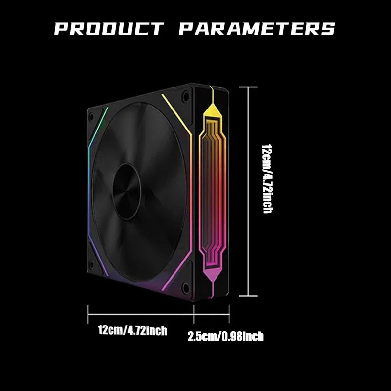 PRISM 4 RS ventilateur de boîtier d'ordinateur 12 cm ARGB 4 broches ventilateur de refroidissement silencieux 12 V grand Volume d'air 800-1600 tr/min