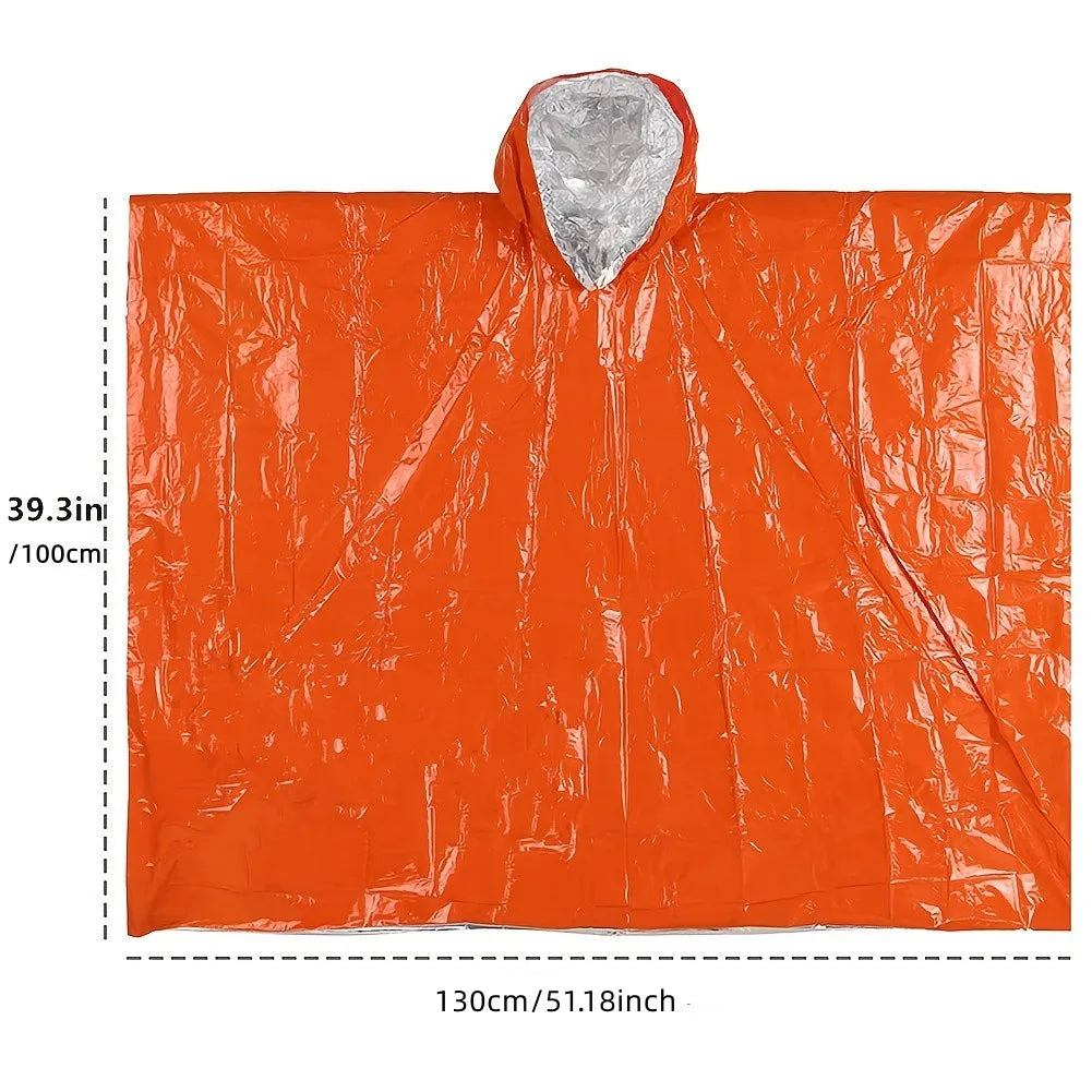 LIFE poncho de survie d'urgence Poncho de pluie couverture spatiale de survie thermique imperméable réfléchissant thermique imperméable pour le camping randonnée