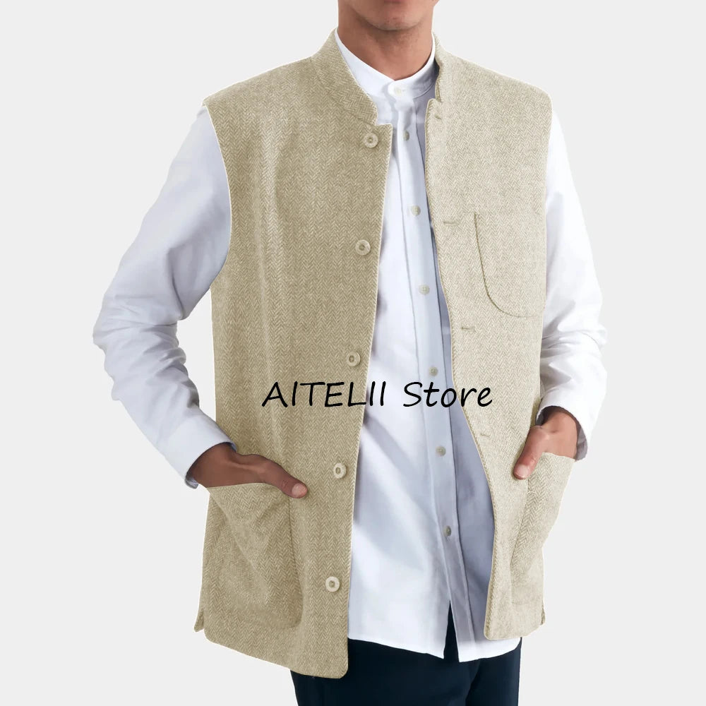 Gilet élégant à chevrons pour hommes, gilets pour hommes, gilet imbibé, olympiques de travail décontractés