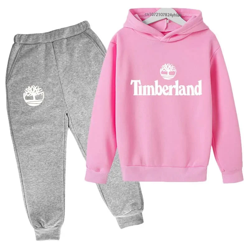 Ensemble Survêtement Enfants Style — Sweat À Capuche Pantalon 2 Pièces 2-13 Ans
