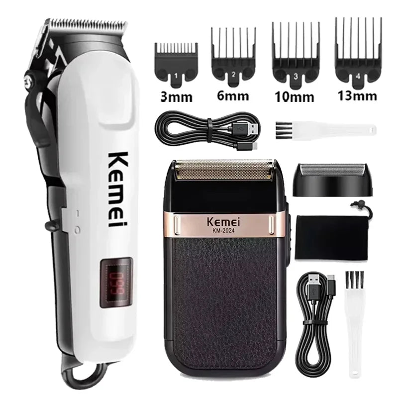 Kemei cortadora de pelo Km-809A Km-2299 Km-2024 cortadora de barba inalámbrica UBS Recargable potentes cortadoras de pelo eléctricas para hombres