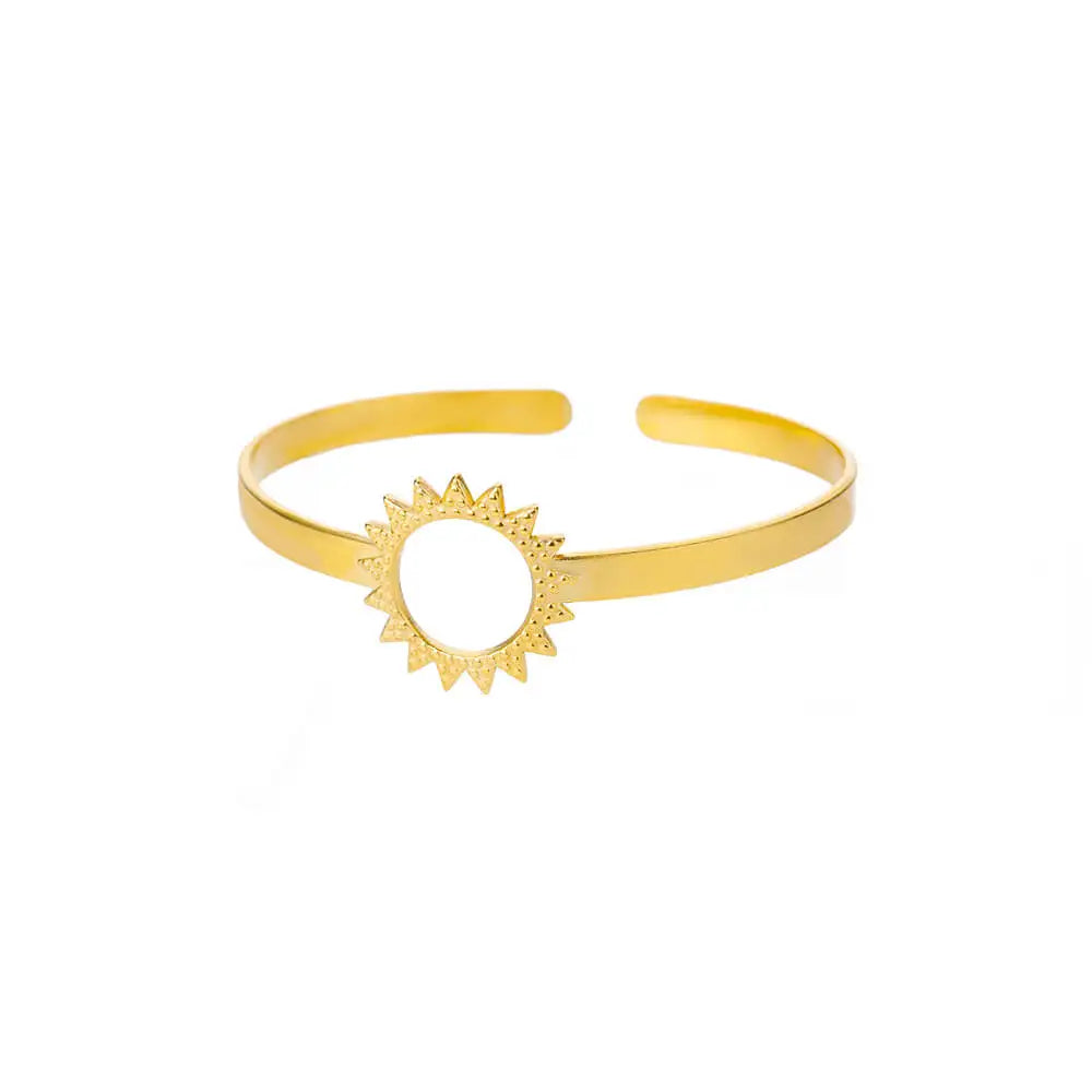 Bracelets d'ouverture à motif de bosse classique exquis pour femmes, manchette, couleur or, acier inoxydable, ornement à main, cadeau