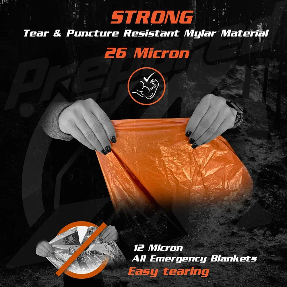 LIFE poncho de survie d'urgence Poncho de pluie couverture spatiale de survie thermique imperméable réfléchissant thermique imperméable pour le camping randonnée