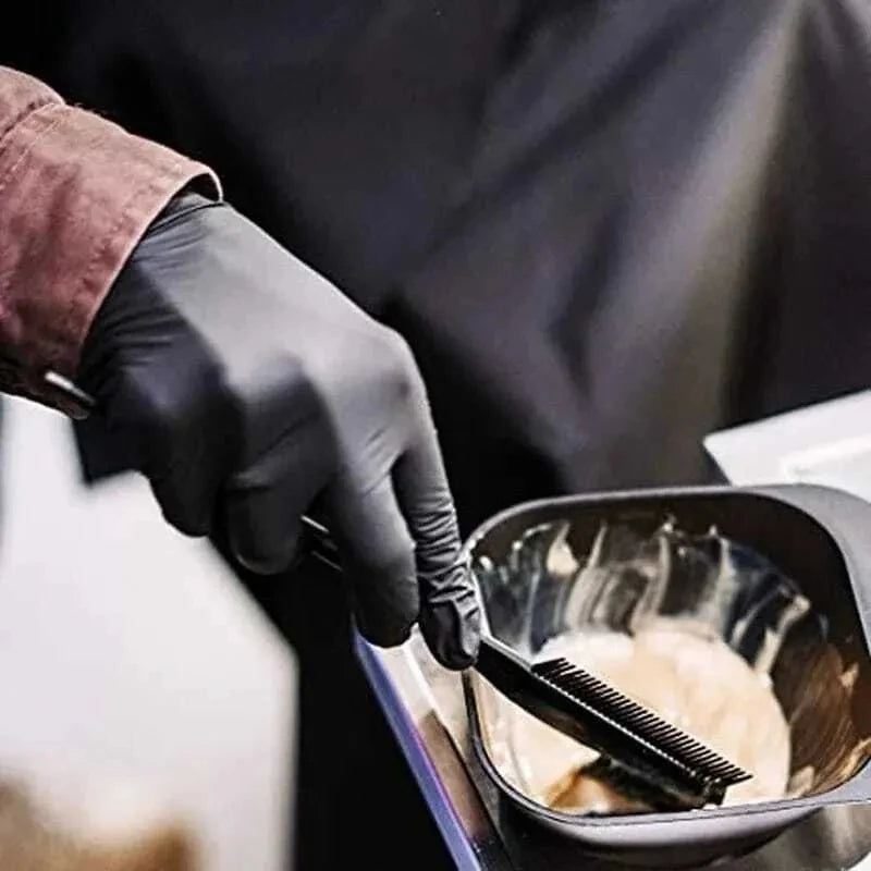 Gants jetables en Nitrile noir, 50/20 pièces, sans Latex, imperméables, durables, adaptés à la cuisine, transformation des aliments, salon de beauté, famille
