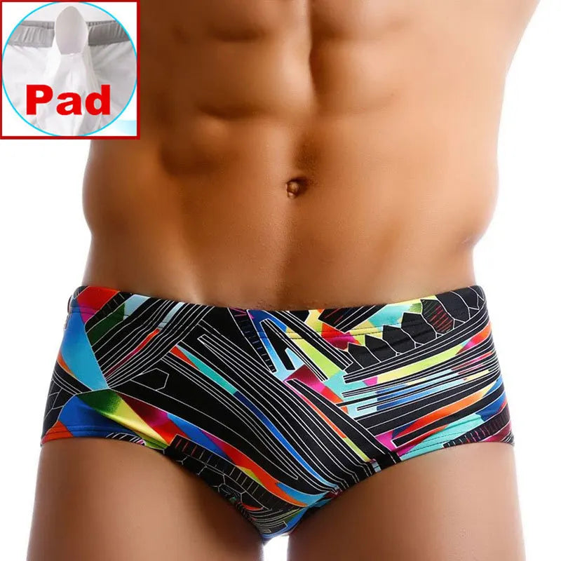 Hommes maillots de bain brésilien coupe traditionnelle maillots de bain bain Bikini Surf Boxer slips conseil Shorts troncs noir et rouge Sunga