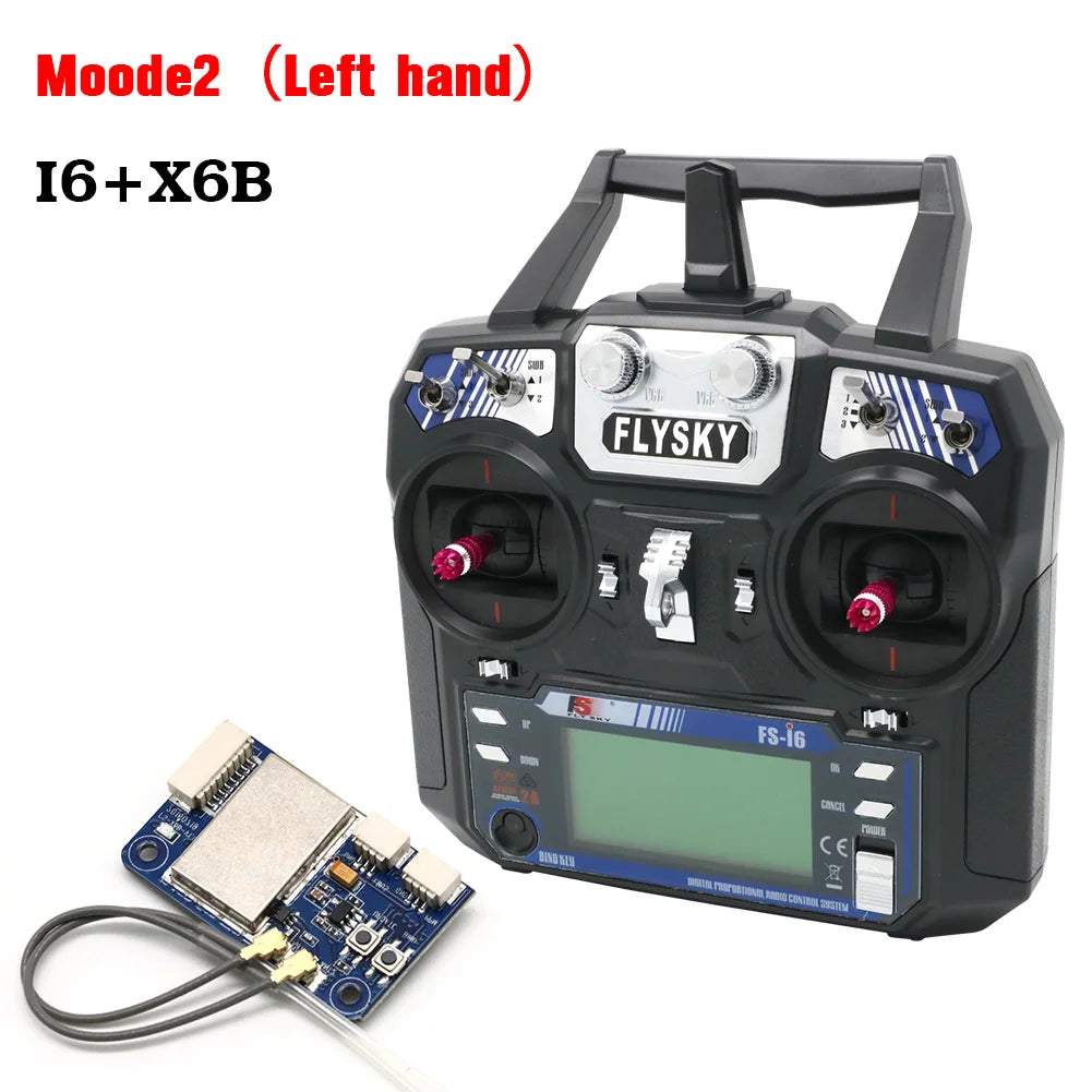 FLYSKY FS-i6 I6 2.4G 6CH Transmitter Radio Remote Control with iA6 iA6B X6B A8S R6B iA10B FS2A Receiver for RC Drone Airplane