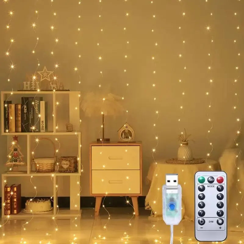 1pc USB 3x3/3*2/3*1 LED rideau chambre lumières guirlande de noël fée lumière feston mariage maison chambre décoration éclairage
