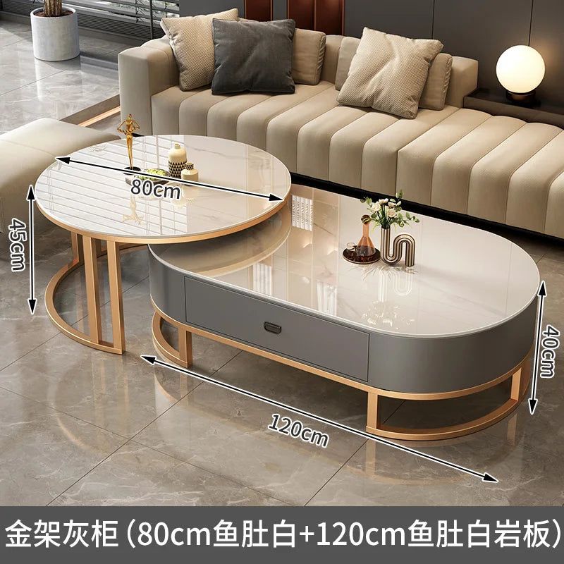 Tables basses extensibles rondes modernes — minimalistes, design livre, meubles salon