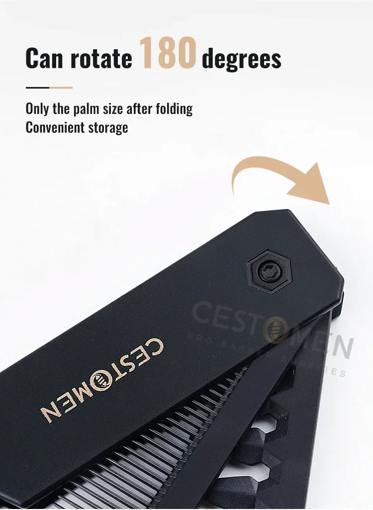 Nouveau 1/2/3 en 1 peignes pliants de poche en plastique à dents larges tête d'huile peigne barbe peignage barbier tondeuse peigne Salon outils de coiffure