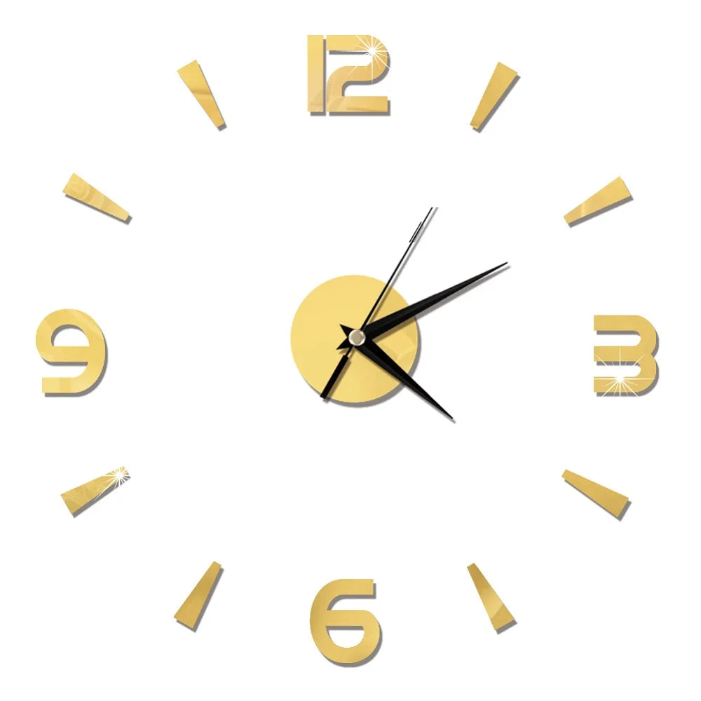 Creative Frameless Wall Clock, Silent Wall Sticker for Home, Acrylic Mirror Sticker, Wall Decor for Living Room and Office, DIY