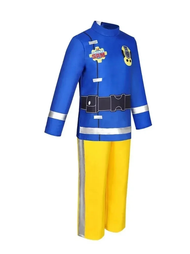 Fireman Sam Cosplay Costume for Kids, Halloween Fancy Dress, Birthday Gift