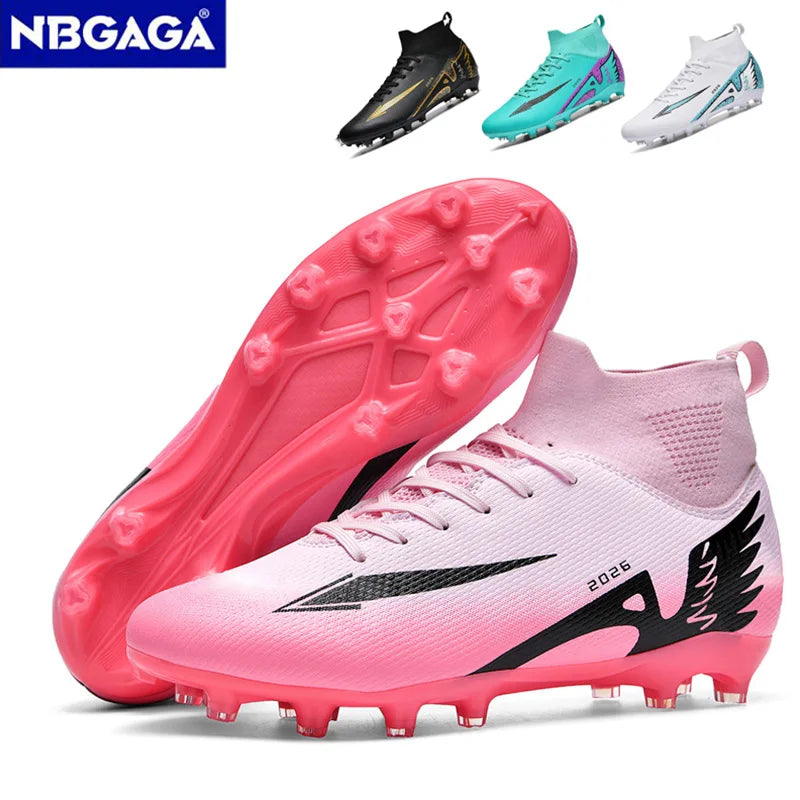 NBGAGA Chaussures de Football Unisexe Crampons Longs — Montantes, Légères, Terrain Extérieur EU 35–46